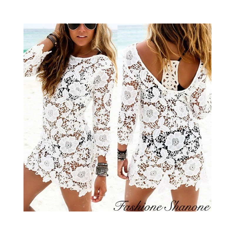 White lace beach dress